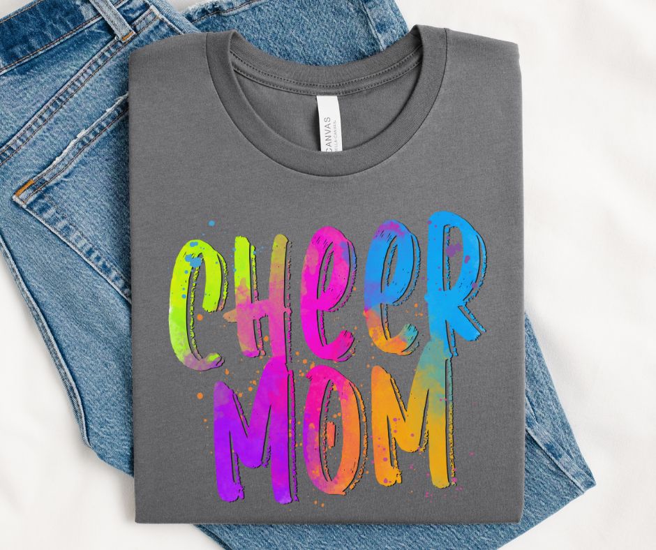 Cheer Mom (Bright Colored Graffiti Style Words) - DTF