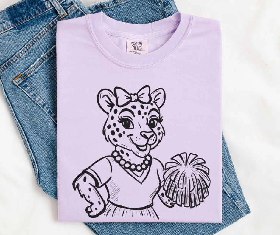 Cheetah (Cheer Vintage Sketch Mascot) - DTF