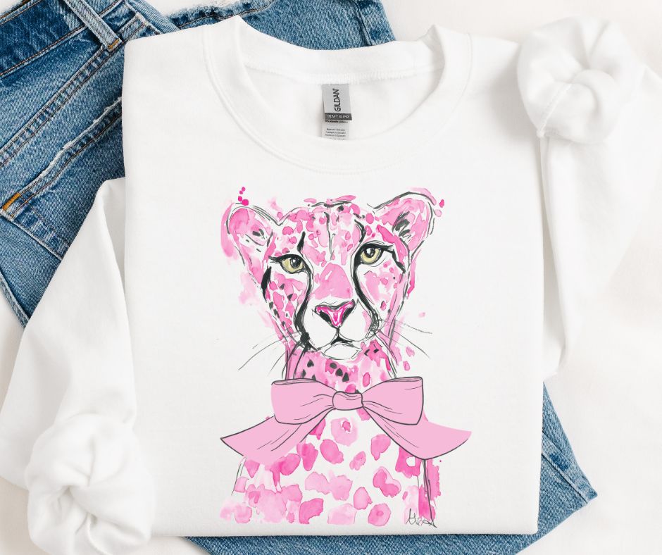 Cheetah (Pink Preppy Bow Tie) - DTF