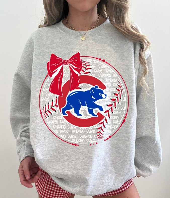 Cubs (Baseball Bow Typography) - DTF