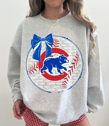 Cubs (Baseball Bow Typography) - DTF