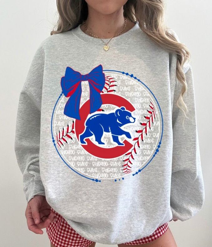 Cubs (Baseball Bow Typography) - DTF