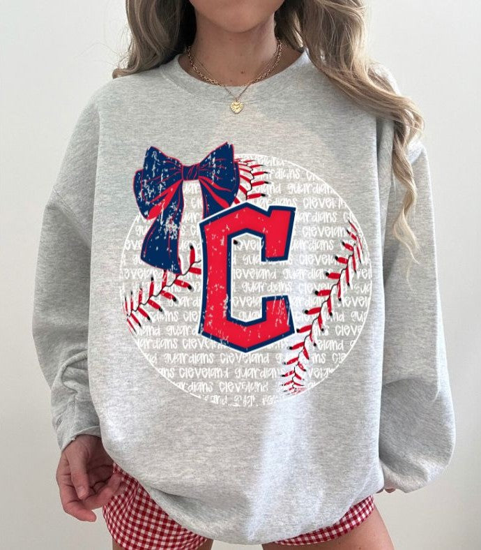 Guardians (Baseball Bow Typography) - DTF