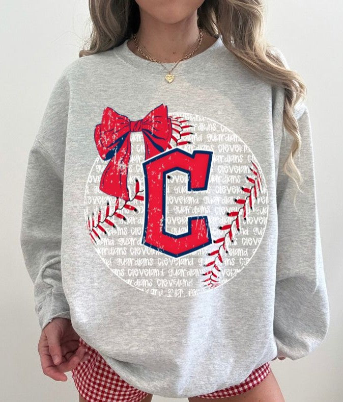 Guardians (Baseball Bow Typography) - DTF