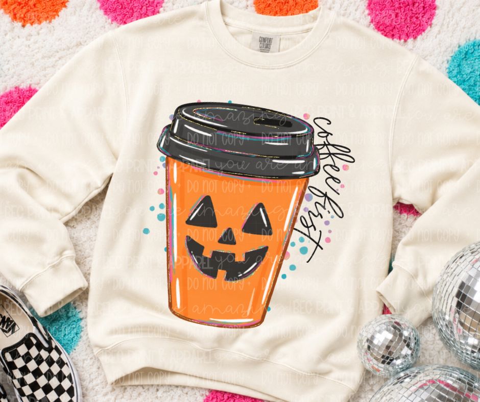 Coffee First (Jack-o-lantern) - DTF