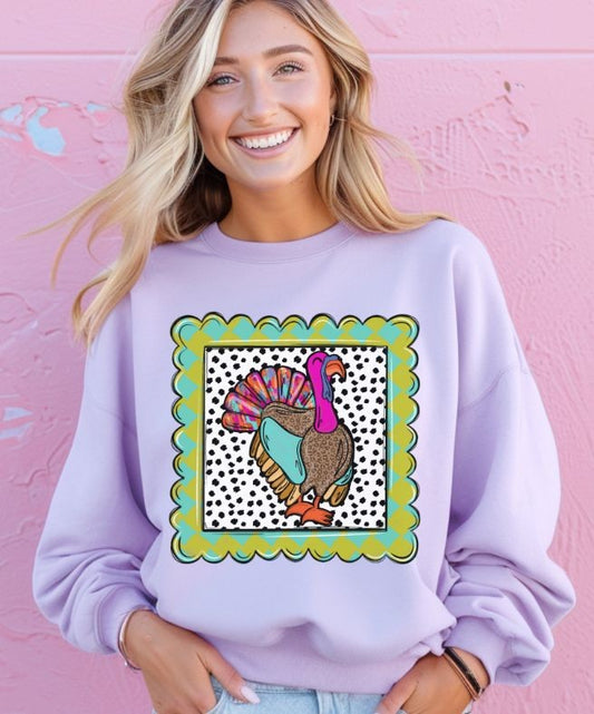 Turkey (Colorful Scallop Frame) - DTF