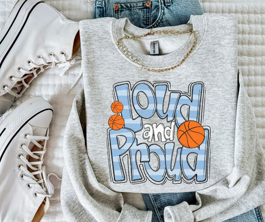 Loud and Proud Basketball (columbia blue) - DTF