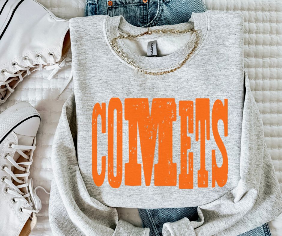 Comets - Orange (Mixed Up Mascot) - DTF