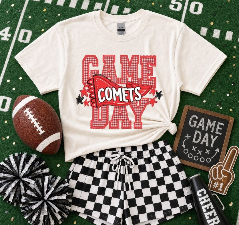Comets - Red/White (Preppy Game Day Pennant Mascot) - DTF