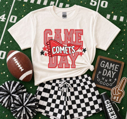 Comets - Red/White (Preppy Game Day Pennant Mascot) - DTF