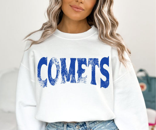 Comets - Royal Blue (single color grunge) - DTF