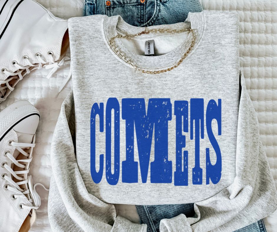 Comets - Royal Blue (Mixed Up Mascot) - DTF