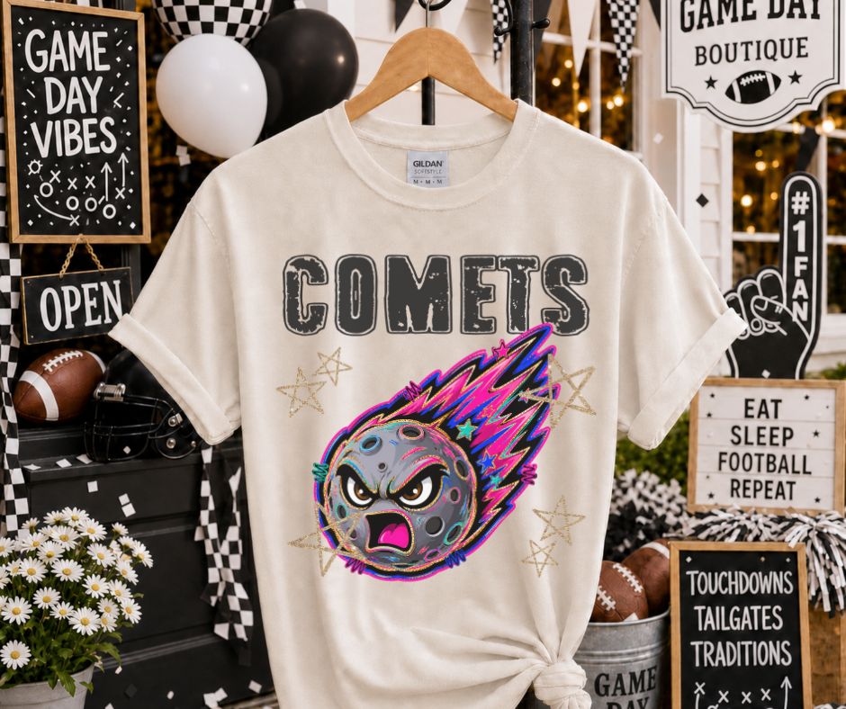 Comets (Grunge Varsity Mascot) - DTF