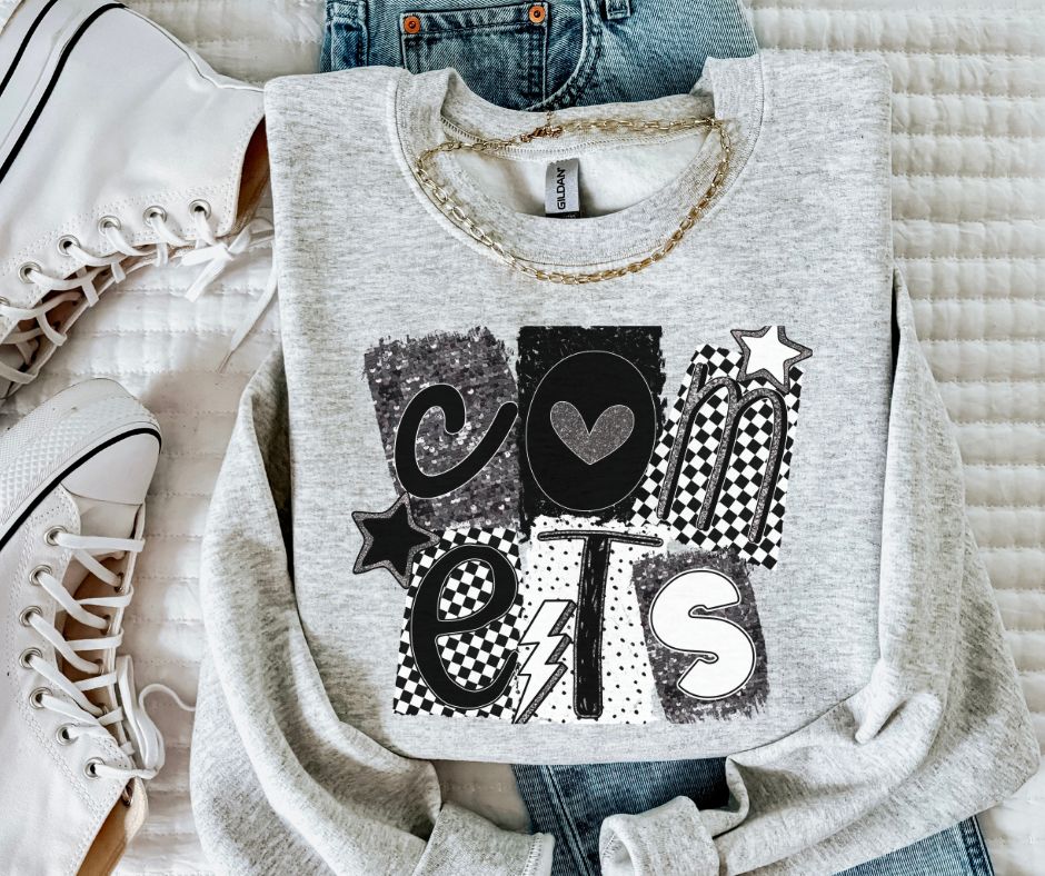 Comets (BW Collage Mascot) - DTF