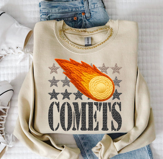 Comets (Faux Yarn and Stars Mascot) - DTF
