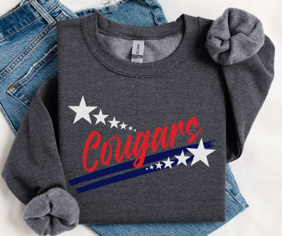 Cougars - Red/Navy(Spirit Stars Mascots) - DTF