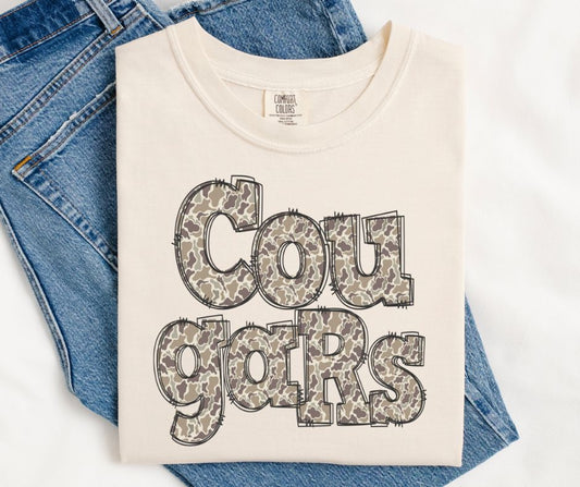 Cougars (Camo Doodle Mascot) - DTF