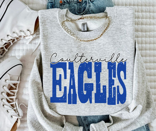 Eagles - Coulterville Royal Blue/Black (Mixed Up Mascot) - DTF