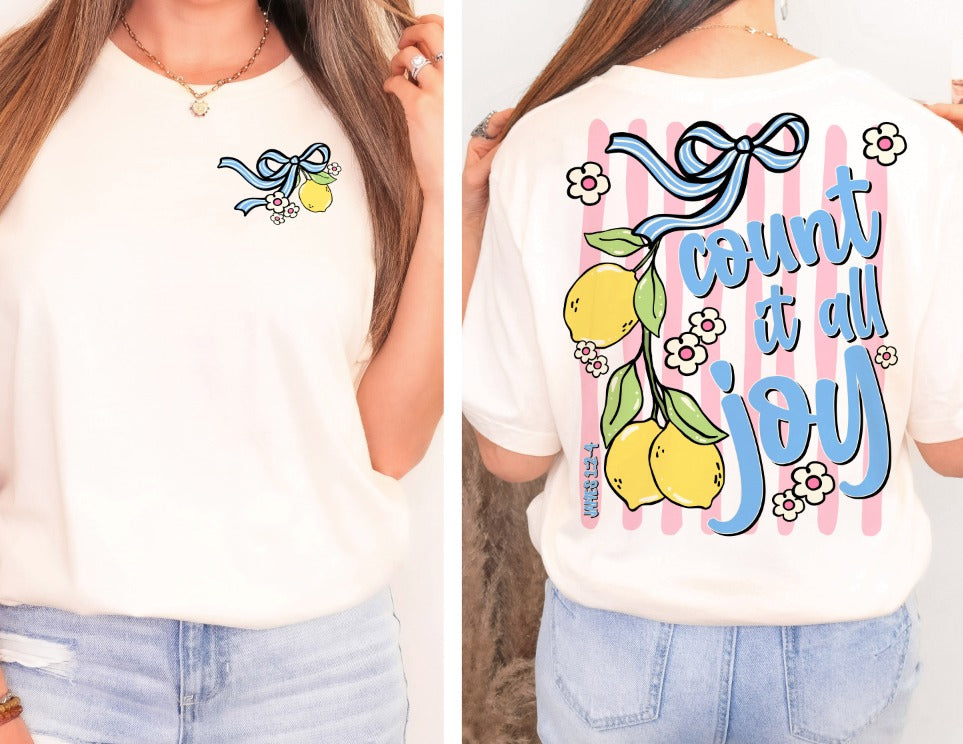Count it all Joy (2-in-1 front/back combo) - DTF