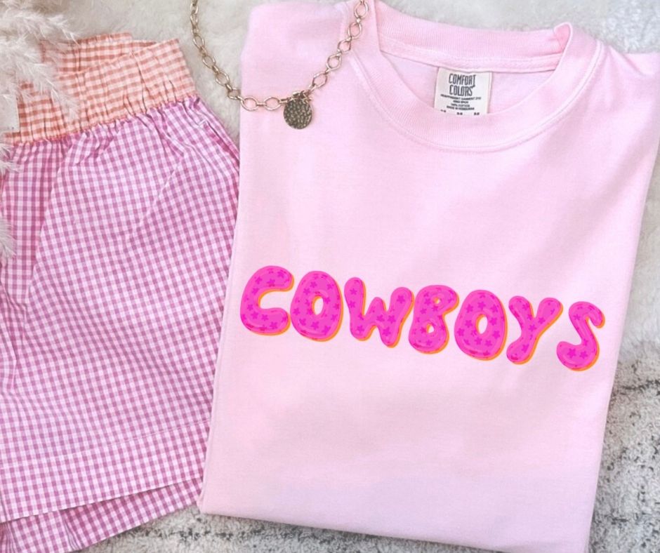 Cowboys (Pink Bubble Stars Mascot) - DTF