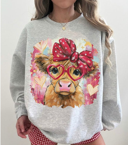 Cow Valentine (Hand Painted look) - DTF