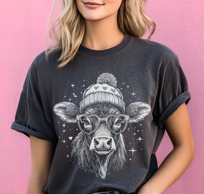 Cow Valentines Day Splatter - DTF