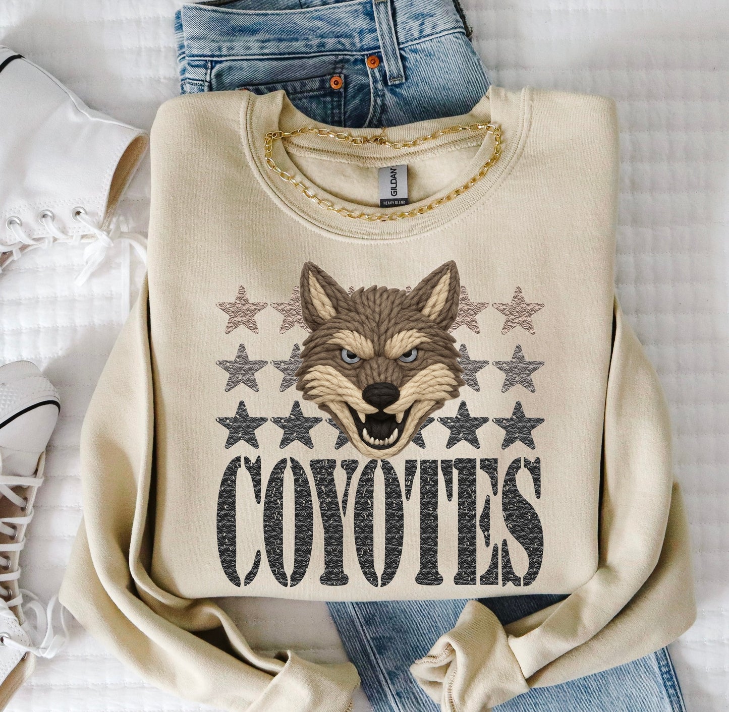 Coyotes (Faux Yarn and Stars Mascot) - DTF