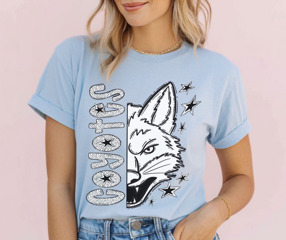 Coyotes (Black/White Dotties Mascot) - DTF