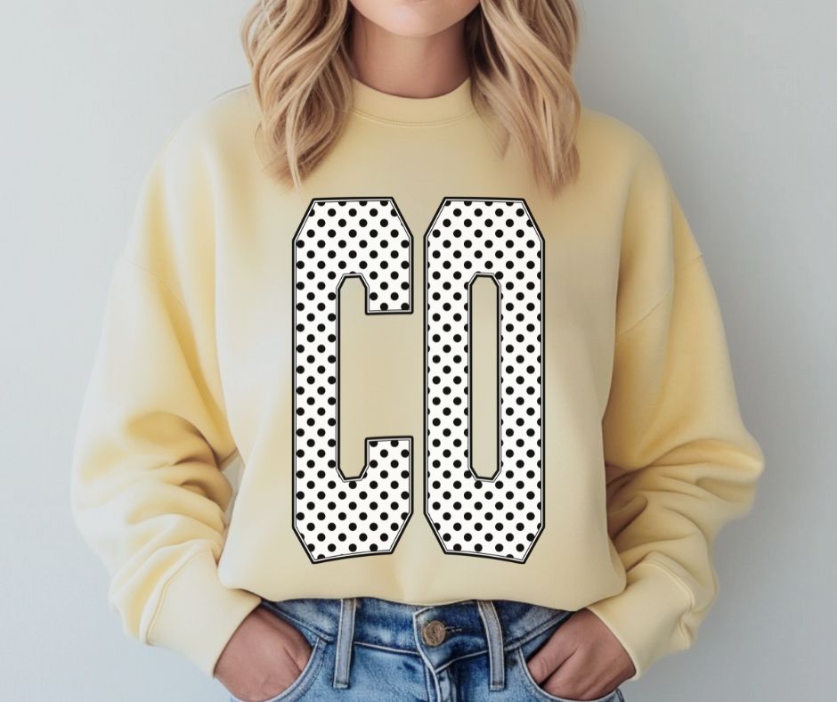 CO (Blk/White Polka Dot States) - DTF