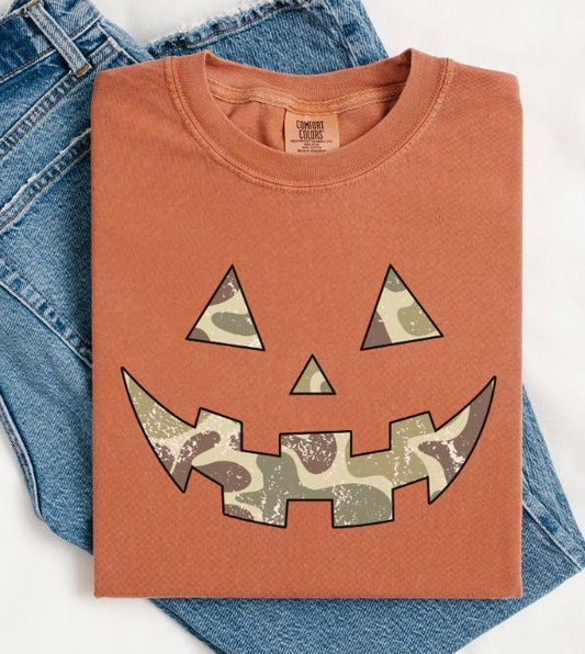 Camo Pumpkin Face - DTF