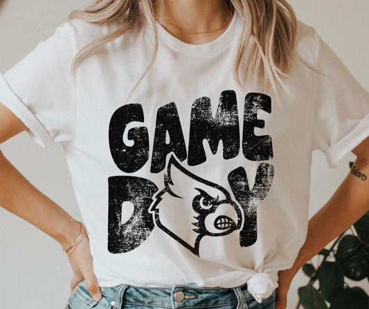 Game Day Cardinals Mascot (black) - DTF