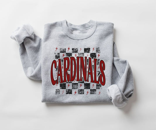 Cardinals checkerboard (maroon/black) - DTF