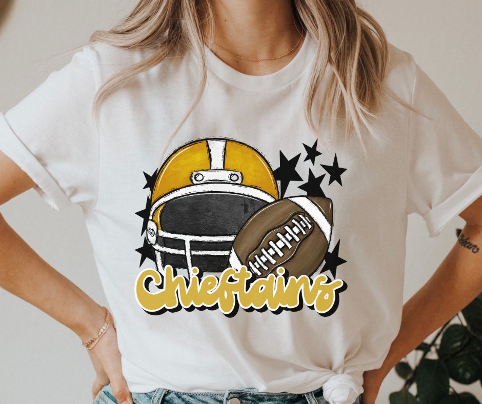 Chieftains Mascot (stars -  gold helmet) - DTF