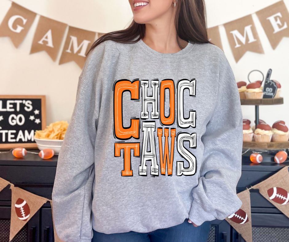 Choctaws - Orange/White (Sporty Mascots) - DTF