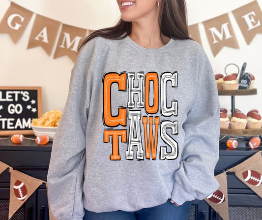 Choctaws - Orange/White (Sporty Mascots) - DTF