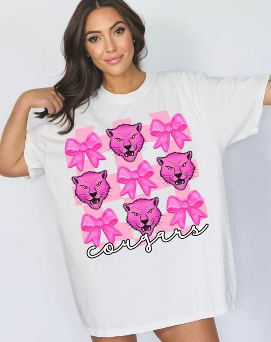 Cougars (Coquette Bows/Mascot collage) - DTF