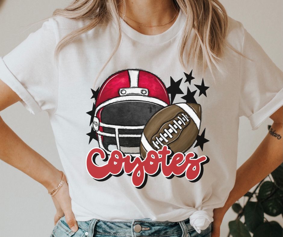 Coyotes Mascot (stars - red helmet) - DTF