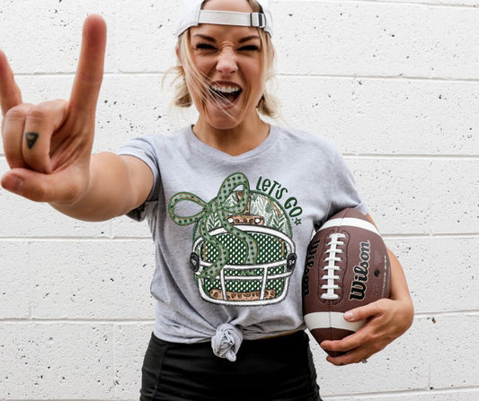 Lets Go Football Helmet (Dark Green) - DTF