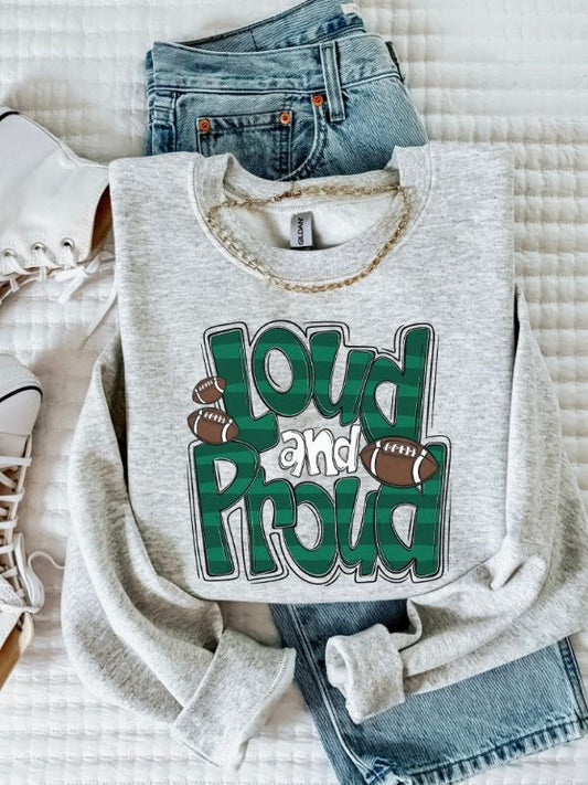 Loud and Proud Football (dark green) - DTF