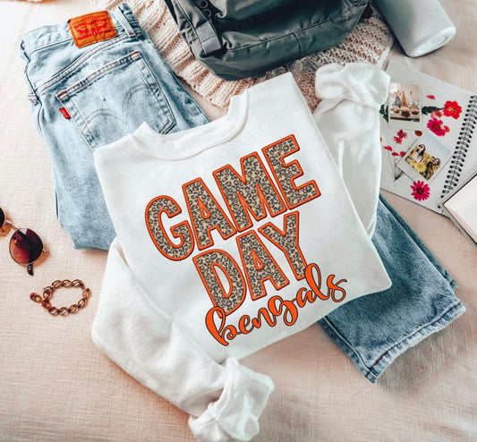 Game Day Leopard (Embroidery look) - Bengals - DTF