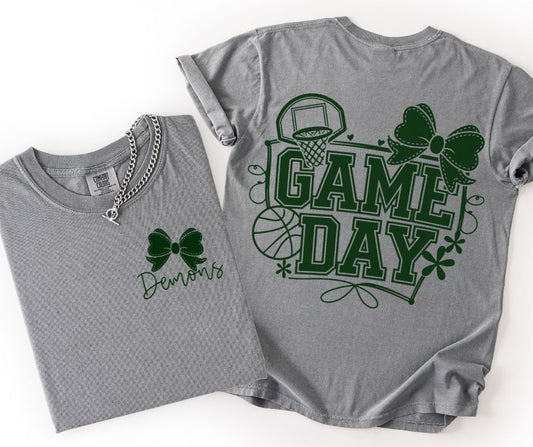 Demons - Dark Green (Basketball Game Day Mascots 2-in-1 front/back) - DTF