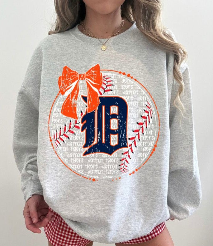 Tigers (Baseball Bow Typography) - DTF