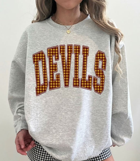 Devils (Gingham Varsity Arch Mascot) - DTF