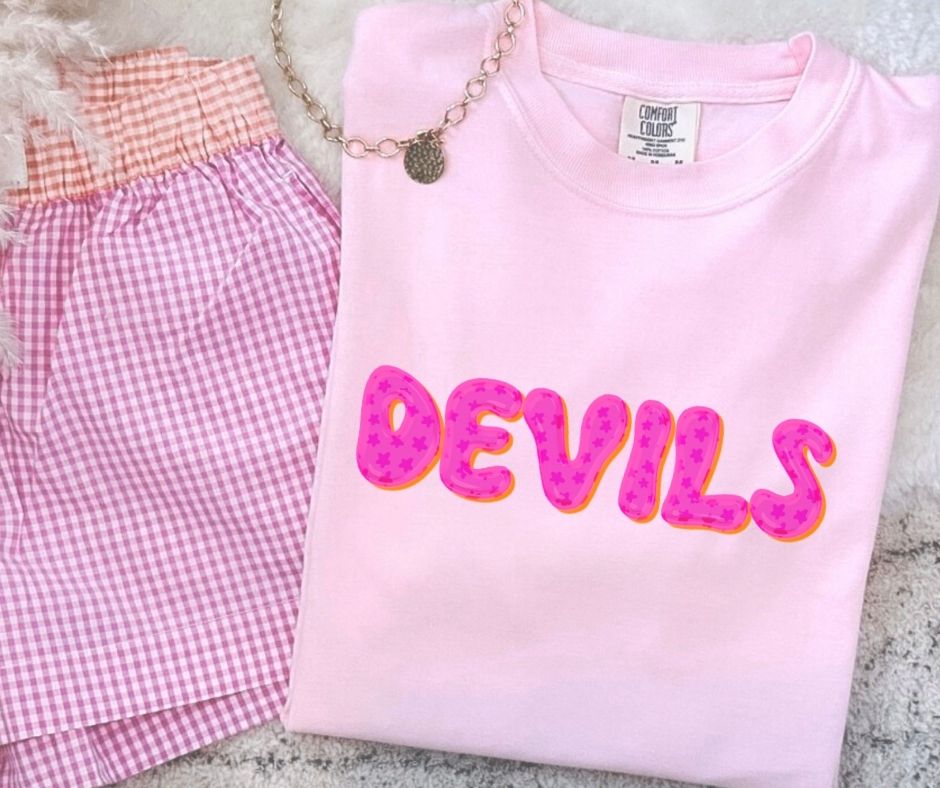 Devils (Pink Bubble Stars Mascot) - DTF