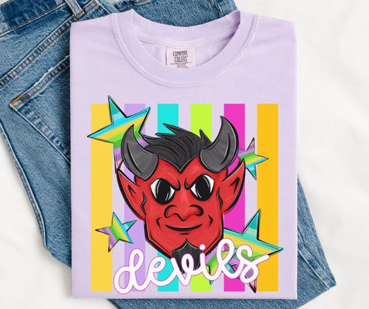 Devils (Colorful Stripes Mascot) - DTF
