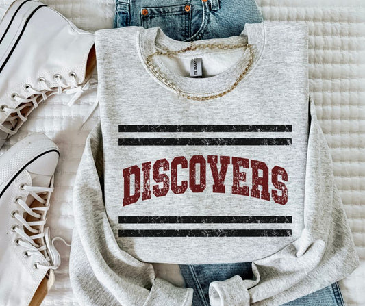 Discovers - Maroon/Black (Mascot Distressed Lines) - DTF