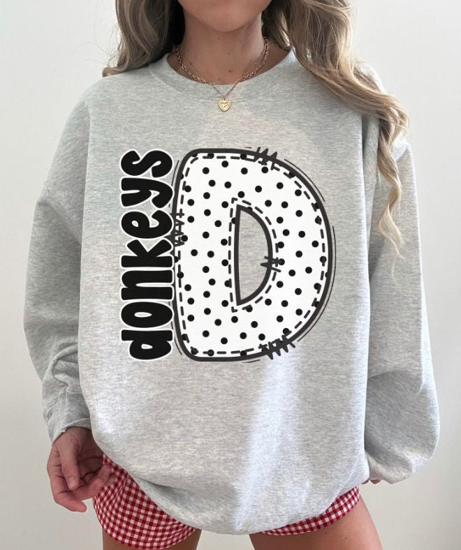 Donkeys (Polka Dotted Letter Mascots) - DTF