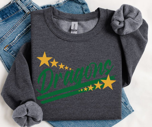 Dragons - Kelly Green/Yellow Gold (Spirit Stars Mascots) - DTF
