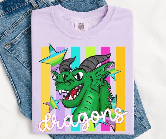 Dragons (Colorful Stripes Mascot) - DTF
