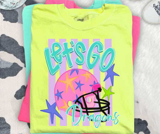 Dragons (Lets Go Stars and Stripes Helmet Mascot) - DTF